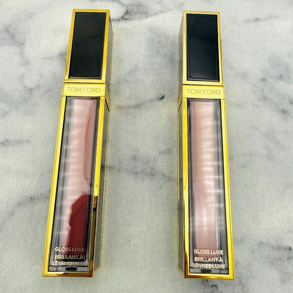 Tom Ford Gloss Luxe Moisturizing Lip Set-Inhibition & Sunrise Pink-2pc-BOXED-NEW - Picture 6 of 16
